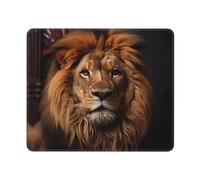 The Lion's Gaze Square The Mouse pad 10x12in - Non-Slip Rubber Base Mousepad/Desk Mat Stitched Edges for Office Laptop