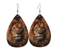 The Lion's Gaze Teardrop-shaped leather earrings are a luxurious and fashionable accessory suitable for women, showcasing individual charm.