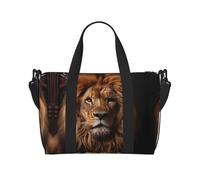 The Lion's Gaze Women's Hand-held Crossbody Travel Bag, Casual Handbag with Zipper, Suitable for Work, Travel, Fitness, Travel