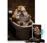 The Literary Bulldog Teenagers 1000 Piece Jigsaw Puzzle Memory Gain Light Relax Design Assembly Wall Art Decor (38x52cm)