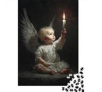 The Little Angel Held A Candle Puzzle 1000 Pieces Wooden Puzzle for Adults Jigsaw Puzzles Educational Games Home Decoration 1000pcs (75x50cm)