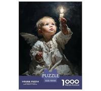 The Little Angel Held A Candle Puzzles 1000 Piece for Adults Kids Jigsaw Puzzles Impossible Puzzle Educational Game Gifts 70x50cm/1000pcs