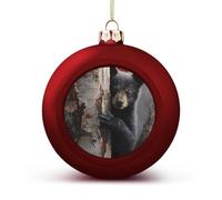The Little Bear Hiding in Tree Christmas Baubles Hanging 1PCS