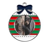 The Little Bear Hiding in Tree Christmas Tree Ornaments Decor Circular