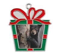 The Little Bear Hiding in Tree Christmas Tree Ornaments Decor Trapezoid