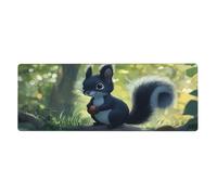 The Little Black Squirrelfloral Print Mousepad Laptop Keyboard Mat Large Mouse Pad With Stitched Edges Long Non-Slip Rubber Base Spring Desk Pad For Office Home Desk Decor, 31.5" X 11.8"