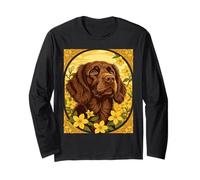 The Little Brown Dog and Jasmine Flowers Long Sleeve T-Shirt