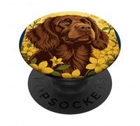 The Little Brown Dog and Jasmine Flowers PopSockets Adhesive PopGrip