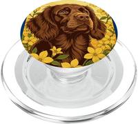 The Little Brown Dog and Jasmine Flowers PopSockets PopGrip for MagSafe