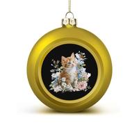 The Little Cat And Flowers Christmas Baubles Hanging 1PCS
