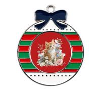 The Little Cat And Flowers Christmas Tree Ornaments Decor Circular