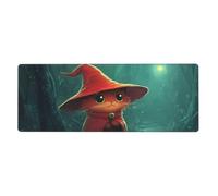 The Little Cat In The Red Hatfloral Print Mousepad Laptop Keyboard Mat Large Mouse Pad With Stitched Edges Long Non-Slip Rubber Base Spring Desk Pad For Office Home Desk Decor, 31.5" X 11.8"