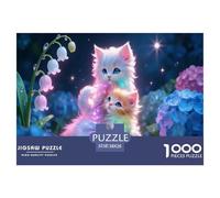 The Little Cat with Rainbow Halo Jigsaw Puzzles for Adults Interesting Puzzle Game 1000 Jigsaws Impossible Puzzle Home Decoration Gifts 38x26cm/1000pcs