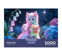 The Little Cat with Rainbow Halo Jigsaw Puzzles for Adults Interesting Puzzles 1000 Piece Impossible Puzzle Home Decoration Gifts 52x38cm/1000pcs