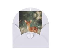 The Little Deer In The Grass Elegant Greeting Card On Premium Pearl Paper â€“ Perfect For Christmas, Birthday, Wedding & Valentineâ€™s Day â€“ Blank Inside For Personal Message