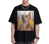 The Little Dog Gazing at The Sky Mens T-Shirts & Womens T-Shirts, White and Black Graphic Tees for Men and Women, Soft and Breathable