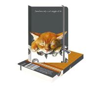 The Little Dog Laughed Sleeping Ginger Cat Themed A5 Notebook Lined with Elastic LD506