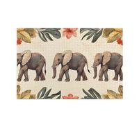 The Little Elephant Is Among The Flowers 1000 Piece Jigsaw Puzzles For Adults Wooden Puzzles For Adults Gifts Home Decor