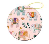 The Little Elephant Pattern Round Decor Hanging Ornament 1 Pcs