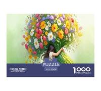 The Little Girl Holding Flowers Jigsaw Puzzles for Adults Kids Interesting Puzzles 1000 Pieces Educational Games Home Decoration Gifts 52x38cm/1000pcs