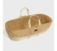 The Little Green Sheep Natural Quilted Moses Basket & Mattress - Honey Rice