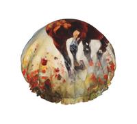 The little horse Reusable shower cap - double-layer waterproof, elastic, environmentally friendly daily use shower cap