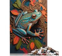 The Little Jumping Frog Jigsaw Puzzles Puzzle for Adults Kids. 1000 Pieces Whimsical Challenge Toy Educational Games Home Decoration for Educational Games Gifts 1000pcs (75x50cm)