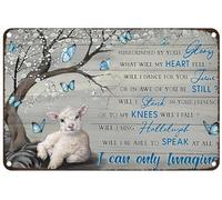 The Little Lamb Blue Butterflies I Can Only Imagine Vintage Metal Tin Sign Art Plaque Wall Decor Look Funny Gifts for Home Kitchen Garage Bathroom Farm Garden Bar Cafe Posters 8"x12"