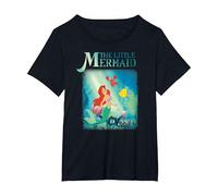 The Little Mermaid Ariel and Friends Graphic T-Shirt T-Shirt, Women's Plus, Black, 6X