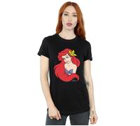The Little Mermaid Close Up Cotton Boyfriend T-Shirt Disney Black XXL
