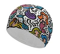 The Little Mermaid Doodle Swim Cap High Elasticity Anti Slip Waterproof Comfortable Swim Hat Bathing Cap for Men Women