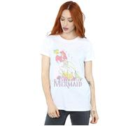 The Little Mermaid Faded Nostalgia Cotton Boyfriend T-Shirt Disney White 4XL
