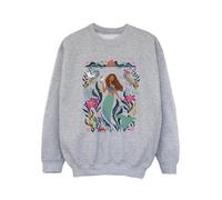 The Little Mermaid Girl's Go Beyond The Surface Movie Sweatshirt in Grey | Size: 5-6 Years The Little Mermaid Grey 5-6 Years
