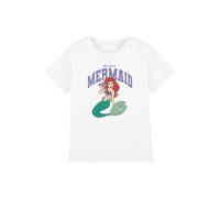 The Little Mermaid Girl's Little Mermaid Collegiate Girls T-Shirt White | Size: 9-10 Years The Little Mermaid White 9-10 Years