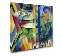 The Little Mountain Goats by Franz Marc Canvas Print | Gallery Wrapped 30mm Frame Wall Art | 14x14 inches | Ready to Hang | Modern Landscape Picture | Living Room Bedroom Lounge Office
