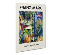 The Little Mountain Goats By Franz Marc Exhibition Museum Painting Canvas Wall Art Print Ready to Hang, Framed Picture for Living Room Bedroom Home Office Décor, 20x14 Inch (50x35 cm)