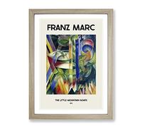 The Little Mountain Goats By Franz Marc Exhibition Museum Painting Framed Print | A2 Oak Framed Wall Art | Ready to Hang | Modern Animal Picture | Living Room Bedroom Lounge Office