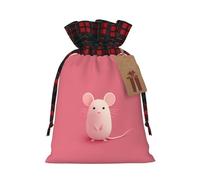 The little mouse who made a mistake MColorblock linen drawstring gift bags Christmas drawstring gift bags perfect for Christmas party decorations