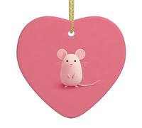 The little mouse who made a mistake Print Christmas Tree Ceramic Hanging Ornament - Heart-Shaped Xmas Decoration for Holiday Festivals