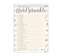 The Little Party Company Baby Shower Game - Baby Word Scramble - 10 Sheets Cloud Design (BSCWS)