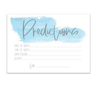The Little Party Company Baby Shower Game - Pack of 10 Double Sided Blue Baby Prediction/Advice Cards Keepsake Memento Mum To Be (BSBAP)