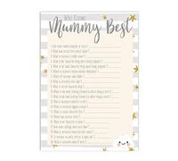 The Little Party Company Baby Shower Game - Who Knows Mummy Best - 10 Sheets Cloud Design (BSCWKMB)