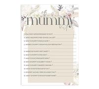 The Little Party Company Baby Shower Games - Pack of 20 Who Knows Mummy Best Games- Pampas Boho Floral Design (BSPamWKM20)