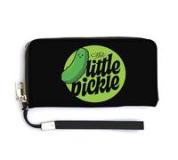 The Little Pickle Leather Wallet Fashion Purse Long Pouch with Wrist Strap for Men Women