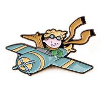The Little Prince Fox Plane Airplane Pilot Le Petit 1.25" Enamel Pin Badge