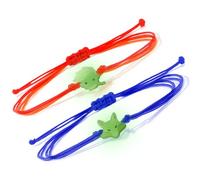 The Little Prince Matching Couple Bracelets, Glow in Dark Design, Adjustable Cord, Red and Blue