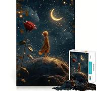 The Little Prince Under The Stars Jigsaw Puzzles for Teenagers 1000 Brain Workout Toy Simple Fun Image Assembly Cherished Gift (38x52cm)