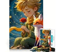 The Little Prince with Fox And Rose Jigsaw Puzzles for Teenagers 1000 Piece Raise Memory Leisure Time Clean Edge Lovely Present (38x26cm)
