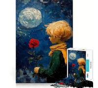 The Little Prince with Rose Jigsaws 1000 Pieces for Adults Brain Challenge Toy Peaceful Time Clear Cut Art Collectible (38x52cm)