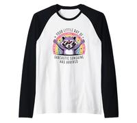 The Little Raccoon - Sarcastic Sunshine Colorful Design Raglan Baseball Tee